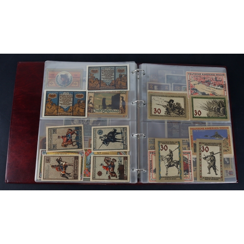 593 - Germany (150), an album of German notgeld, better town groups and sets seen, the majority look Uncir... 