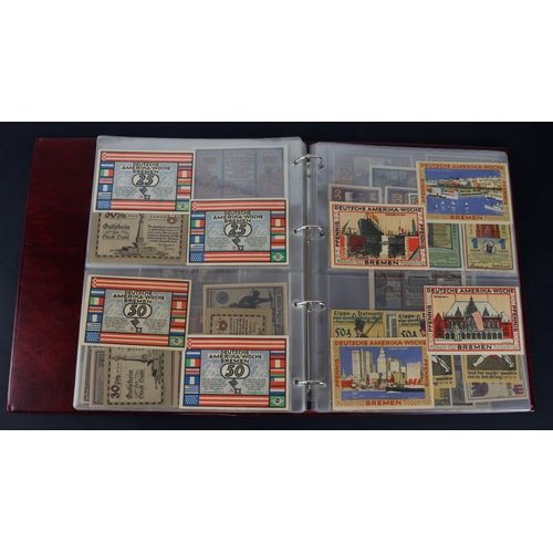 593 - Germany (150), an album of German notgeld, better town groups and sets seen, the majority look Uncir... 