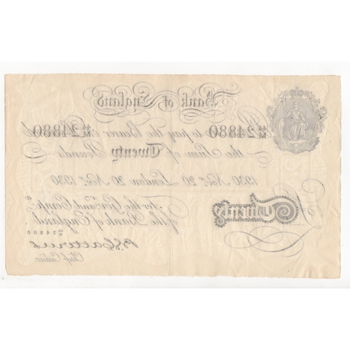 62 - Catterns BERNHARD note, 20 Pounds dated 20th November 1930 serial 44/M 24880 (B230 for type) Bernhar... 