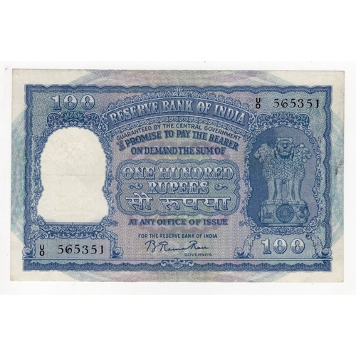 625 - India 100 Rupees issued 1951, signed Benegal Rama Rau, Kanpur issue, serial U/0 565351 (BNB B224a, P... 