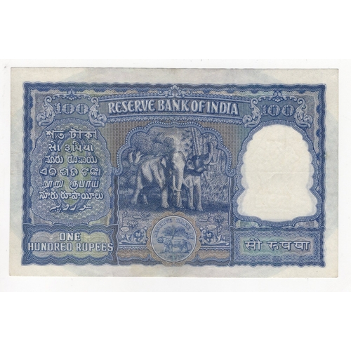 625 - India 100 Rupees issued 1951, signed Benegal Rama Rau, Kanpur issue, serial U/0 565351 (BNB B224a, P... 