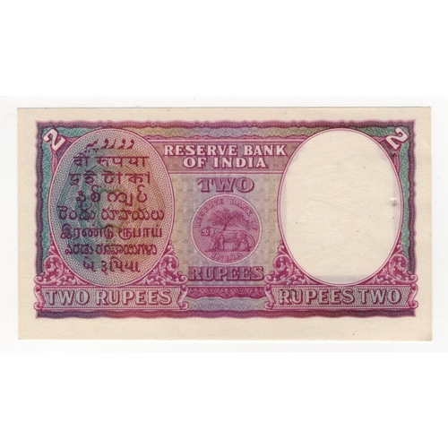 628 - India 2 Rupees issued 1943, signed C.D. Deshmukh, serial C/81 319189 (BNB B201b, Pick17b) staple hol... 