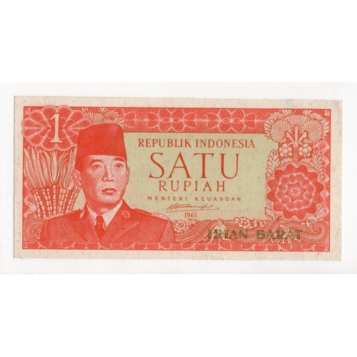 650 - Indonesia 1 Rupiah dated 1960 (issued 1963), Republik Indonesia Irian Barat provisional issue, seria... 