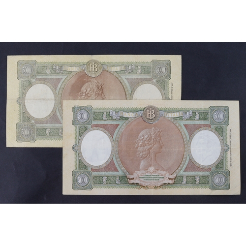 677 - Italy (2), 5000 Lire dated 23rd March 1961, signed Carli & Ripa, serial I088 8510 (BNB B445m, Pick85... 