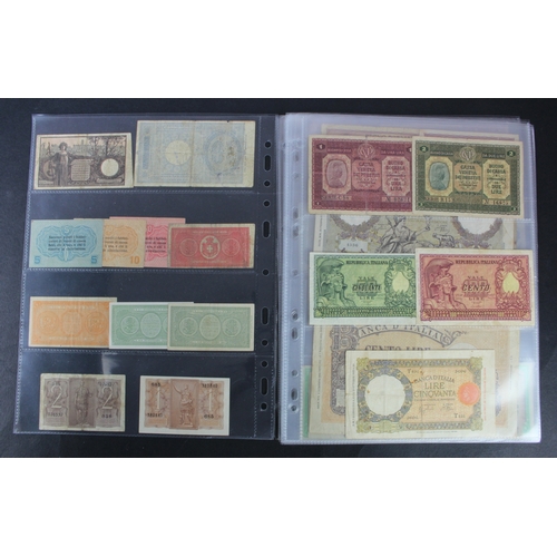 679 - Italy (58), collection in album sleeves, including 50 Lire dated 1933 and 1943, 1000 Lire dated 1943... 