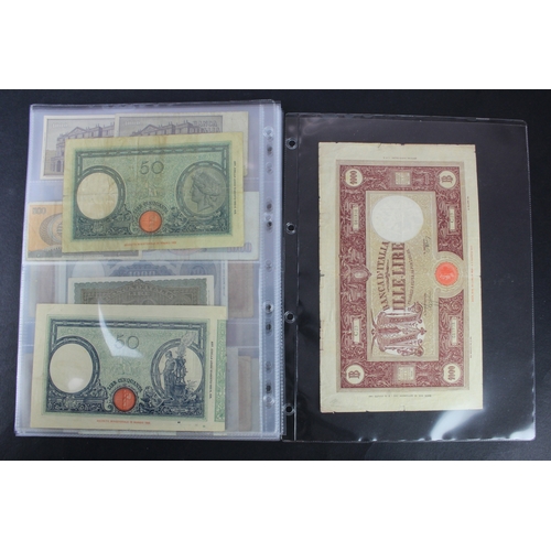 679 - Italy (58), collection in album sleeves, including 50 Lire dated 1933 and 1943, 1000 Lire dated 1943... 