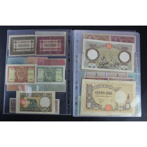 679 - Italy (58), collection in album sleeves, including 50 Lire dated 1933 and 1943, 1000 Lire dated 1943... 