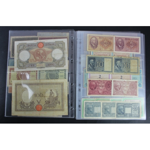 679 - Italy (58), collection in album sleeves, including 50 Lire dated 1933 and 1943, 1000 Lire dated 1943... 