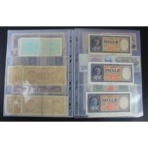 679 - Italy (58), collection in album sleeves, including 50 Lire dated 1933 and 1943, 1000 Lire dated 1943... 