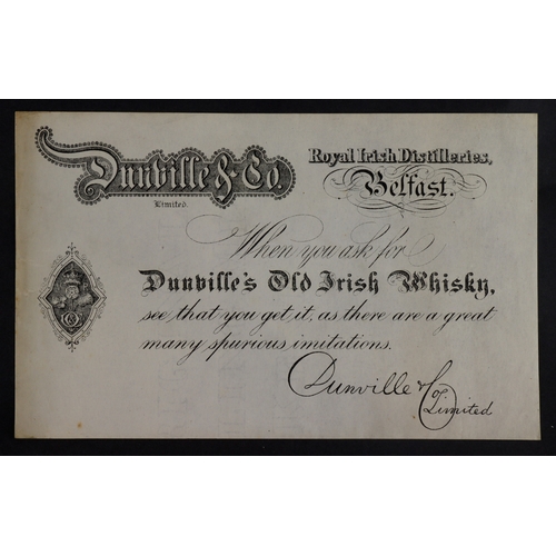 7 - Ireland Dunville's Old Irish Whisky, Dunville & Co. Royal Irish Distilleries, Belfast, advertising n... 