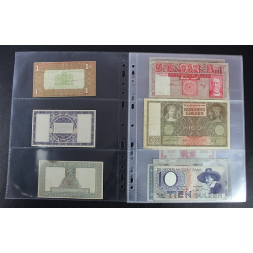 749 - Netherlands (22), date range 1938 - 1968, denominations from 1 Gulden to 100 Gulden, mixed grades