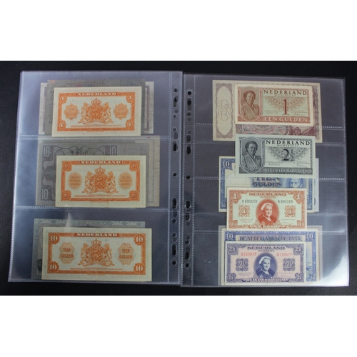 749 - Netherlands (22), date range 1938 - 1968, denominations from 1 Gulden to 100 Gulden, mixed grades