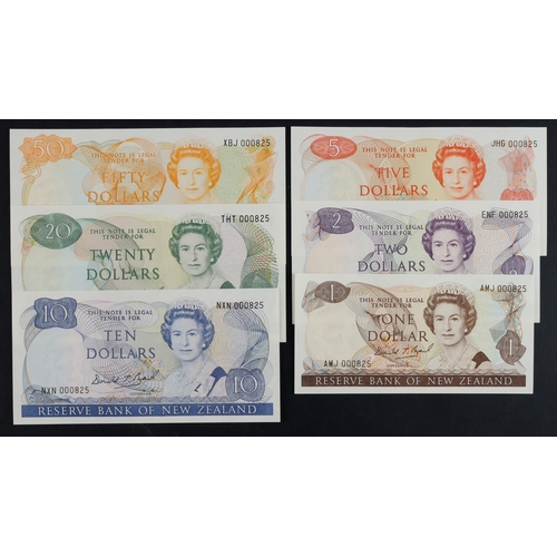 758 - New Zealand (6) 50 Dollars, 20 Dollars, 10 Dollars, 5 Dollars, 2 Dollars and 1 Dollar issued 1989 - ... 