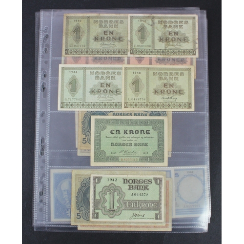 762 - Norway (18), 1 Krone (6) dated 1917, 1942, 1940, 1943, 1944 & 1948, 2 Kroner (2) dated 1940 & 1947, ... 