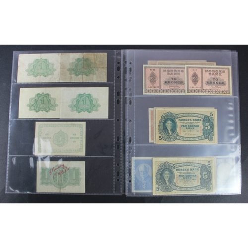 762 - Norway (18), 1 Krone (6) dated 1917, 1942, 1940, 1943, 1944 & 1948, 2 Kroner (2) dated 1940 & 1947, ... 