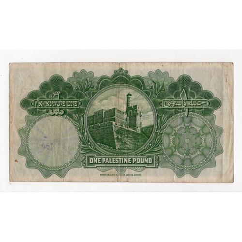 768 - Palestine 1 Palestine Pound dated 20th April 1939, serial Z249210 (BNB B102c, Pick7c) 3 pinholes, '1... 