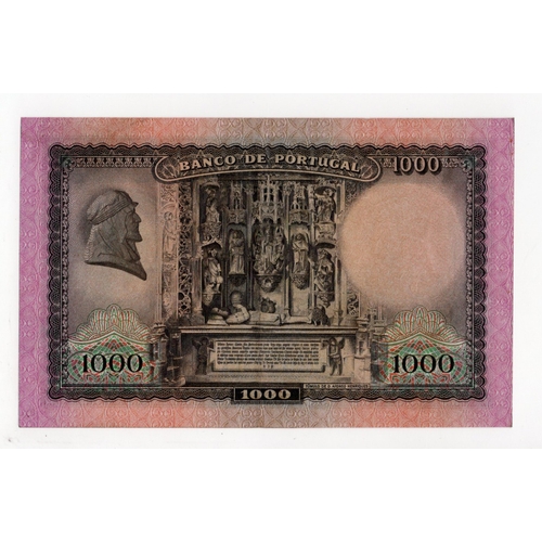 794 - Portugal 1000 Escudos dated 29th September 1942, Chapa 7, serial MN 16410 (Pick156) centre fold, ori... 