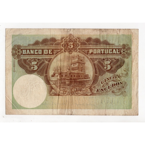 802 - Portugal 5 Escudos dated 1st February 1923, Chapa. 1, last date of issue, serial 1 UD 16425 (Pick114... 