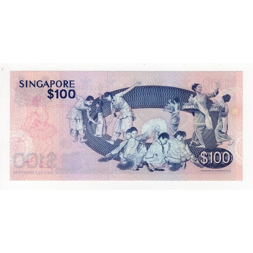 838 - Singapore 100 Dollars 'Bird Series' issued 1977, serial A/14 123488 (BNB B115a, Pick14) dents in pap... 