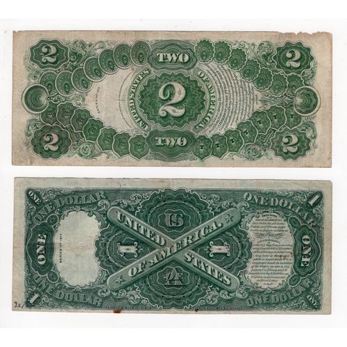 877 - United States of America (2), 2 Dollars dated series 1917, signed Speelman & White, Thomas Jefferson... 