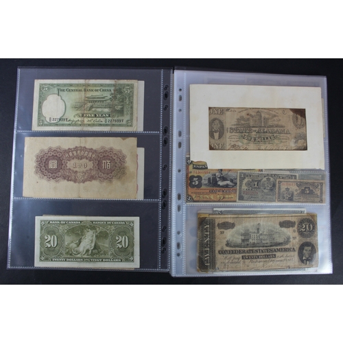 902 - World (94), including Barbados 1 Dollar 1939, Canada 20 Dollars 1937, Confederate States 20 Dollars ... 