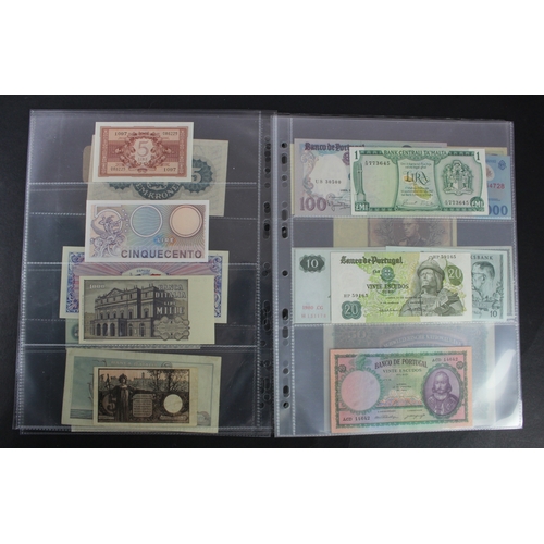 911 - World, Europe (27), collection in album pages, including Switzerland 50 Franken 1941, Denmark 5 Kron... 