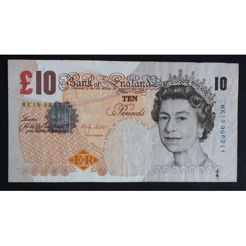 97 - Lowther 10 Pounds (B392) issued 2000, EXPERIMENTAL note, serial MK18 996211 (B392) Fine+ and scarce