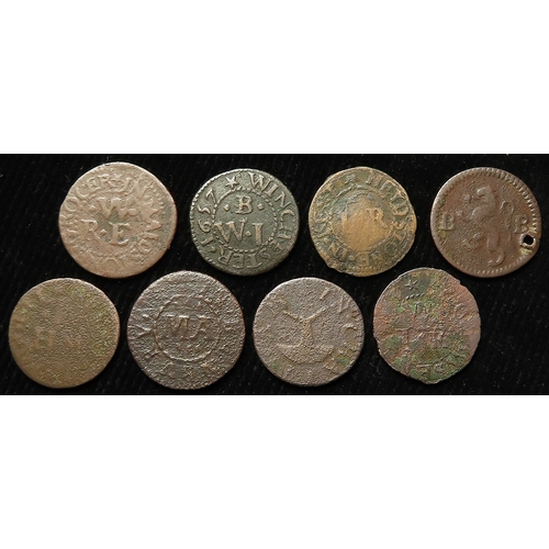 1009 - Tokens, 17thC South of England (8): Kent: Chatham, John Jeffery 1/4d #94 Fair; Gravesend, John Watso... 