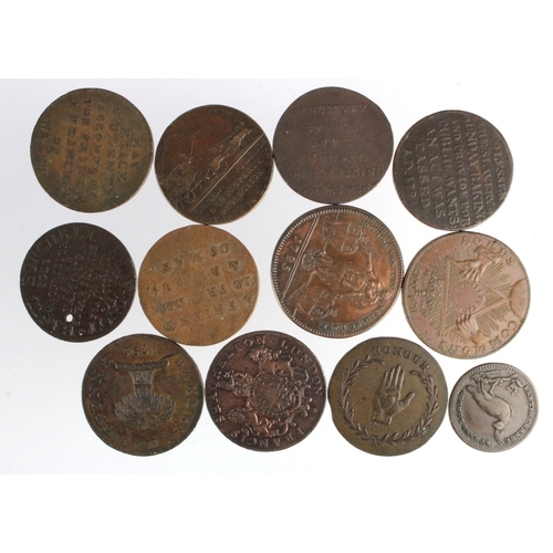 1025 - Tokens, 18thC Middlesex/London copper (12) noted: Sise Lane 1/2d #295 nEF; Richardson Goodluck & Co.... 