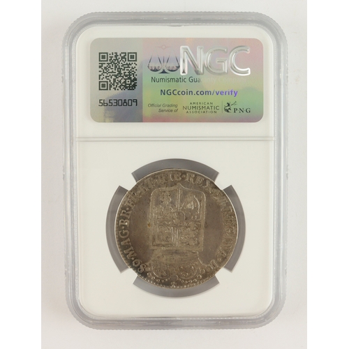 111 - Halfcrown 1689 first reverse, S.3434, slabbed NGC F12 (with) pearls, caul & interior frosted. Seems ... 