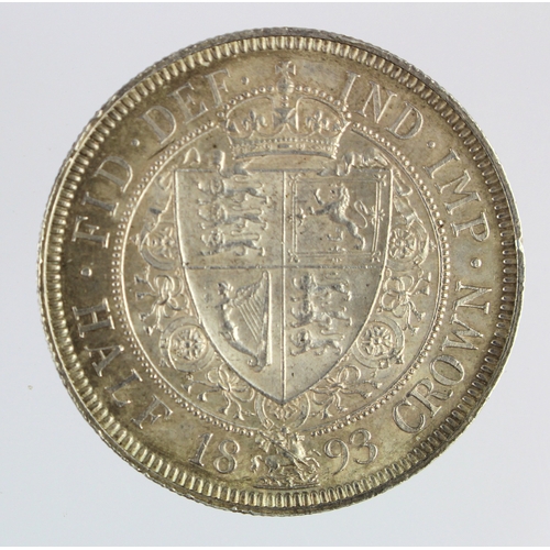 124 - Halfcrown 1893 EF with a few tiny contact marks obverse field