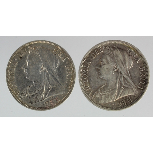 128 - Halfcrowns (2) 1895 and 1900, VF