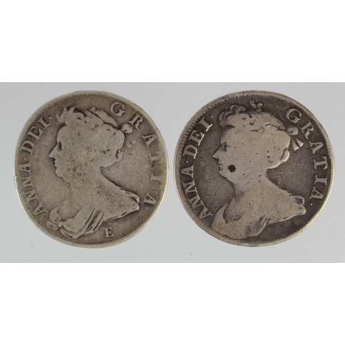 130 - Halfcrowns (2) Queen Anne: 1707E VG, and 1709 plain VG/F