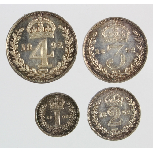 136 - Maundy Set 1892 lightly toned nFDC