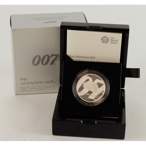 161 - Royal Mint: (James Bond) Pay Attention 007, 2020 UK Two-Ounce Silver Proof Coin, FDC cased with cert... 