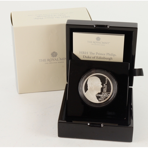 166 - Royal Mint: HRH The Prince Philip, Duke of Edinburgh 2021 UK Two-Ounce Silver Proof Coin, FDC cased ... 