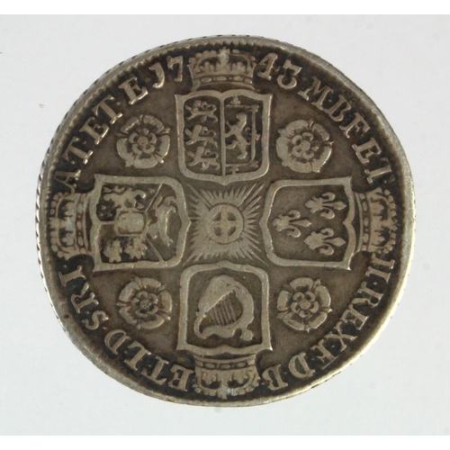 184 - Shilling 1743 roses, S.3702, aF