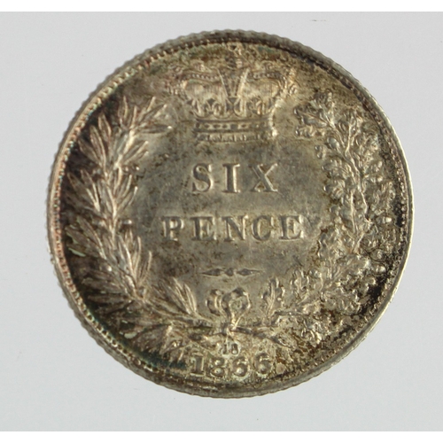 199 - Sixpence 1866 dn18. EF/GEF