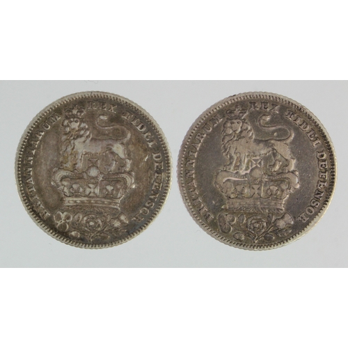 202 - Sixpences (2) 1826 aVF-VF