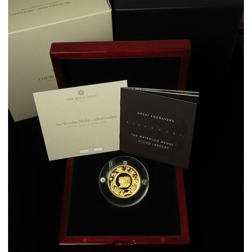 21 - Royal Mint: The Waterloo Medal - Allied Leaders, Great Engravers - Pistrucci 2024 UK 2oz Gold Proof ... 