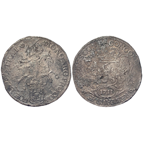 301 - Netherlands, Utrecht silver Ducaton (Rider) 1711 mm. rose, 31.65g, KM# 83.1; a shipwreck piece with ... 