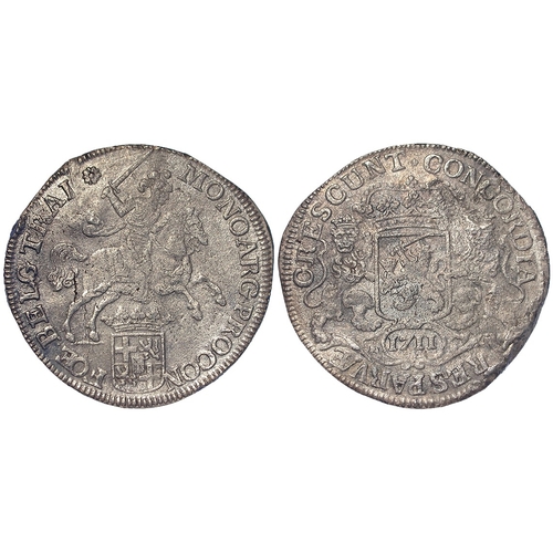 303 - Netherlands, Utrecht silver Ducaton (Rider) 1711 mm. rose, 31.75g, KM# 83.1; a shipwreck piece with ... 