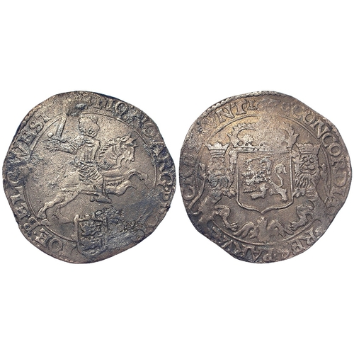 311 - Netherlands, West Friesland silver Ducaton (Rider) 1670 mm. cinquefoil, 31.82g, KM# 46.1; a shipwrec... 