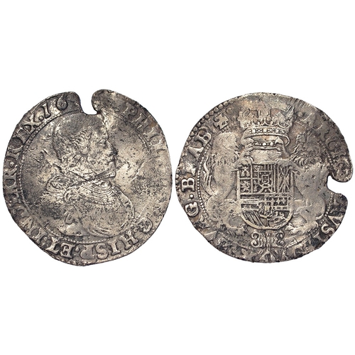 328 - Spanish Netherlands, Brabant, Philip IV silver Ducaton 16?? mm. angel face (Brussels), 32.30g, KM# 7... 