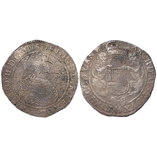 352 - Spanish Netherlands, Flanders, Charles II silver Ducaton 1670 mm. lis (Bruges), 32.5g, KM# 64; a shi... 