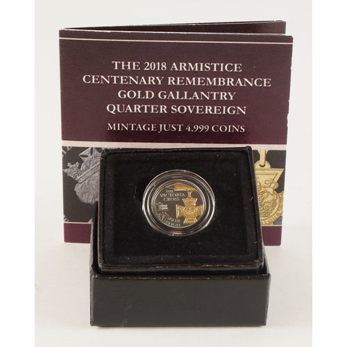 359 - Tristan da Cunha ruthenium plated 22ct gold Quarter Sovereign 2018 'The 2018 Armistice Centenary Rem... 