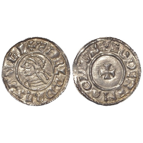 384 - Anglo-Saxon silver Penny of Aethelred II, Last Small Cross type (1009-1017), London mint, moneyer Go... 