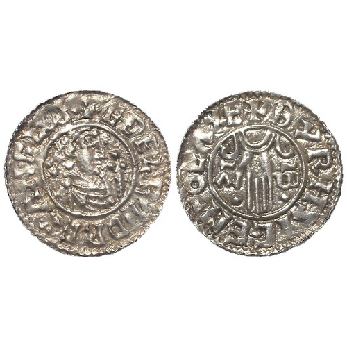 391 - Anglo-Saxon: Aethelred II silver Penny, Second Hand type, Exeter mint, moneyer Byrhsige; BYRHSIGEM-O... 