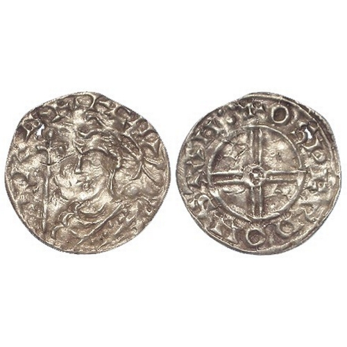 393 - Anglo-Saxon: Cnut silver Penny, Short Cross type, Stamford mint, moneyer Oswerd. 1.16g. S.1159. Crac... 