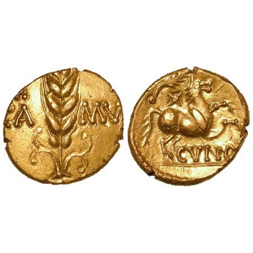 407 - Celtic Britain: Cunobelin of the Catuvallauni gold Stater of the 'Wild Type' c.10-20AD, with similar... 